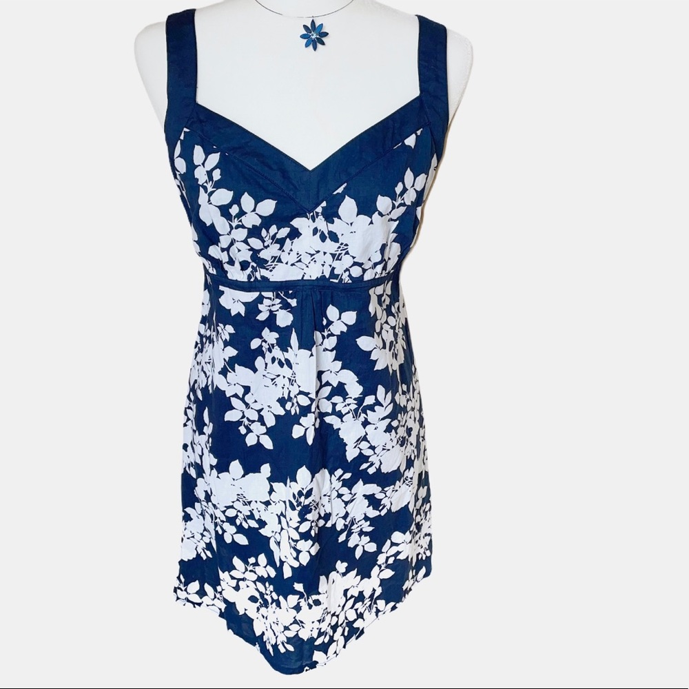 Liz Claiborne Floral Navy & White Sundress Size:10